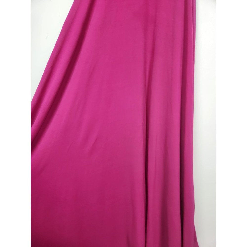 Lulus Women's Sz. S Strappy To Be Here Magenta Lace-Up Maxi Dress - Picture 6 of 10